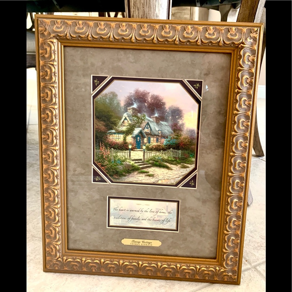 Thomas Kinkade Painting Teacup Cottage Certified